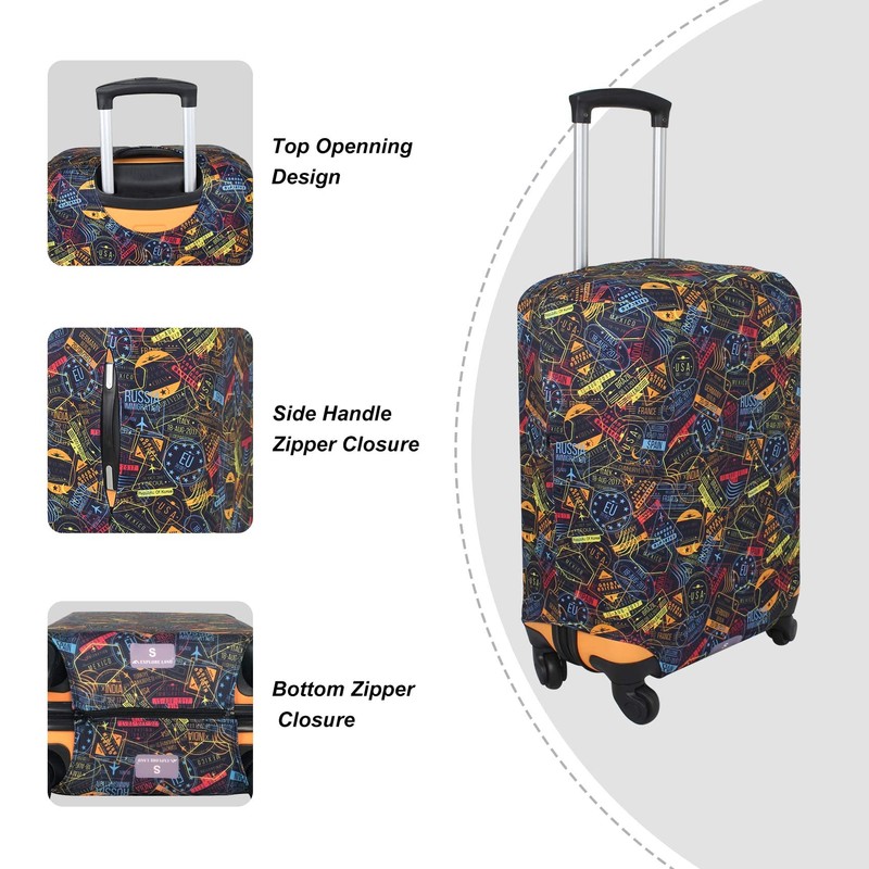 Explore Land Travel Luggage Cover Washable Suitcase Protector - Fits