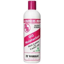 BB Oil Moisturizer, Hair Lotion With Castor Oil and Aloe, Maximum Strength, 12-Ounce Bottles (Pack of 6)