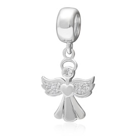 Angel Dangle Charm 925 Sterling Silver Girl Beads fit for DIY Charms Bracelets