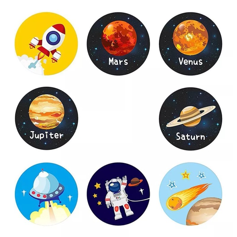 Deluxe 1000 Stickers Planetas Sistema Solar Pegatinas Astronauta