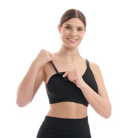 Herzmutter 5200 Nursing Bra without Underwire, Includes Bra Extension, Removable Nursing Insert, Pregnancy, Padded, Set of 1 and 2, Black New