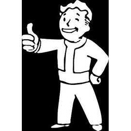 CMI360 Vault Boy Fallout Thumbs Up WHITE Vinyl Car/Laptop/Window/Wall Decal