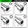 Viganoc 2Pc. 4 Way Sillcock Key Set, Utilities Key, Multi-Functional