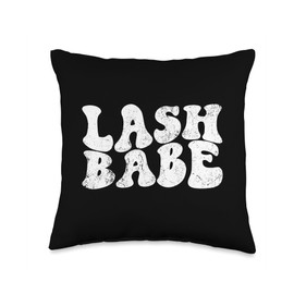 Vintage Lash Babe Lash Tech Eyelash Stylist Lash Artist Throw Pillow