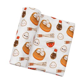 BlessEver Muslin Swaddle Blanket for Unisex, Soft Breathable and Skin-Friendly Baby Swaddles for Boys & Girls, Newborn Receiving Blanket, Dumpling Bao Blankets Babies, Kawaii Large 42 x 47 inches