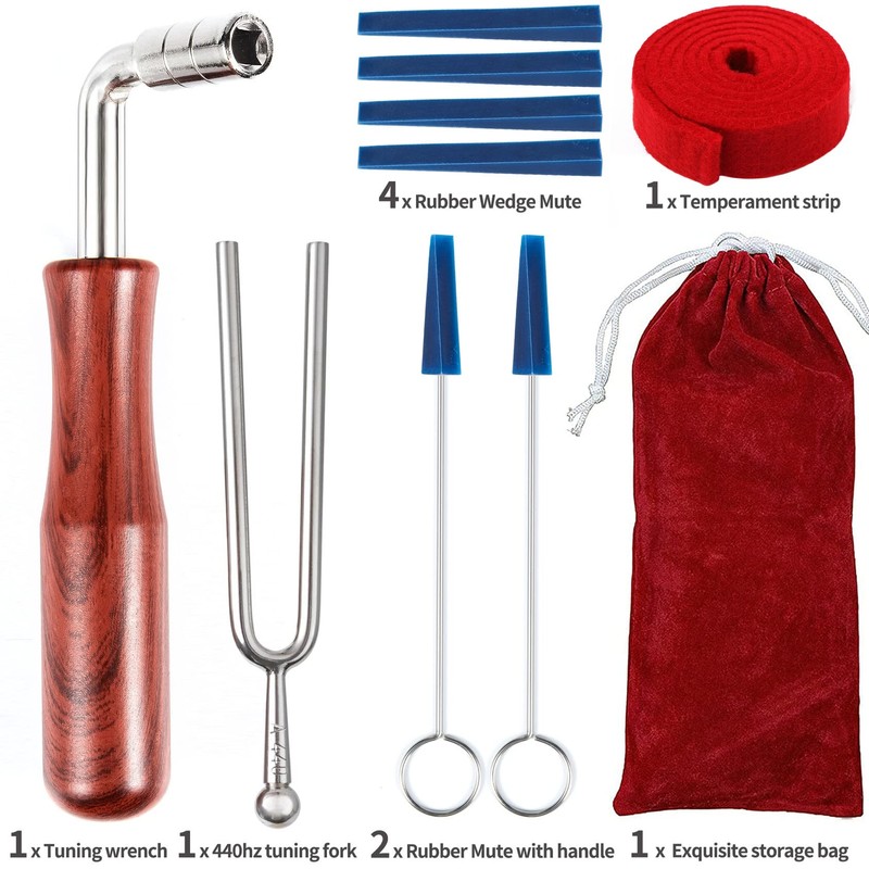 Piano Tuning Kit Professional Wrench Hammer Rubber Mutes Set Including