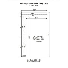 Accuplay Worsted Fast Speed Pre Cut Pool Felt - Billiard Cloth For 8' Table - Red