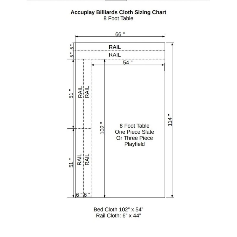 Accuplay Worsted Fast Speed Pre Cut Pool Felt - Billiard