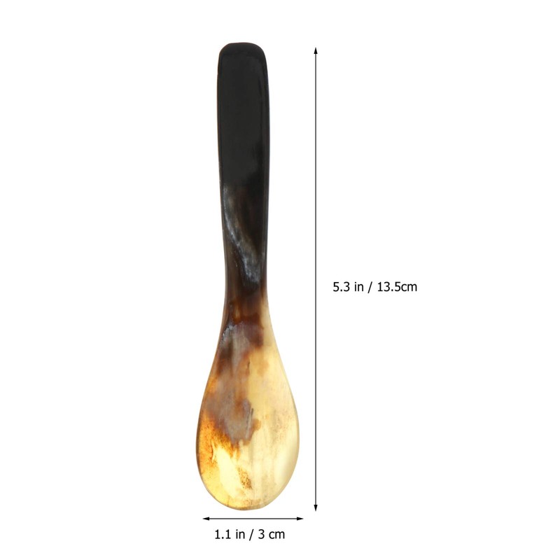 Hemoton 3PCS Caviar Mother of Pearl Teaspoons Soup Ox Horn