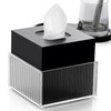 Acrylic Tissue Box Modern Square Tissue Box Cover with Two-Tier