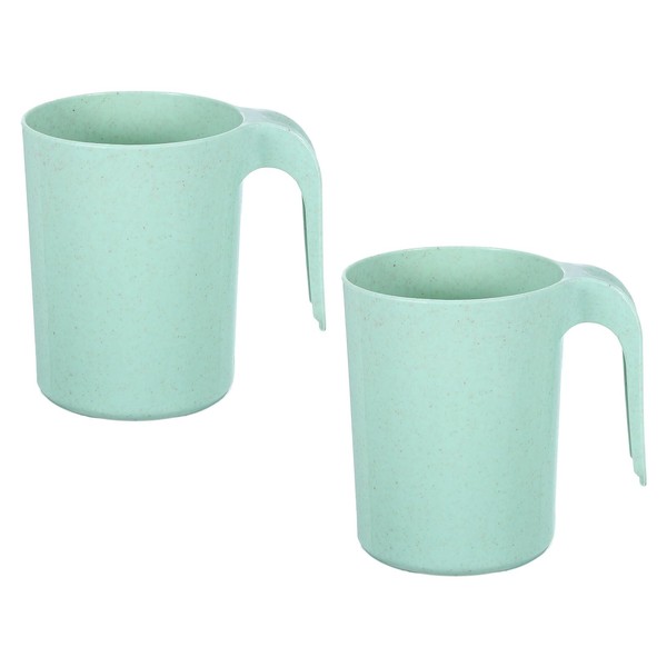 uxcell 2Pcs Wheat Straw Plastic Cups, Unbreakable Reusable Water Tumblers
