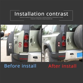 car-attention For Land Rover Defender 90 110 Black Rear Tail Light Indicator Light Cover Trim