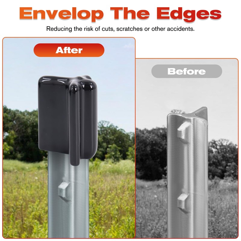 50 Pcs Safe T Post Caps, Vinyl T Post Topper