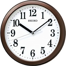 Seiko Clock KX256B Brown Metallic Wall Clock, Diameter 11.1 x 1.8 inches (28.0 x 4.6 cm), Radio Wave, Analog, Compact Size