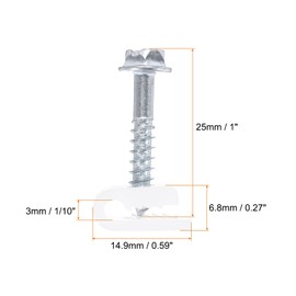 HARFINGTON 100pcs Single Coaxial Cable Clips 1/10" (3mm) Screw Clip Electrical Wire Cable Holder Plastic Wire Clamps for Cords Management, White