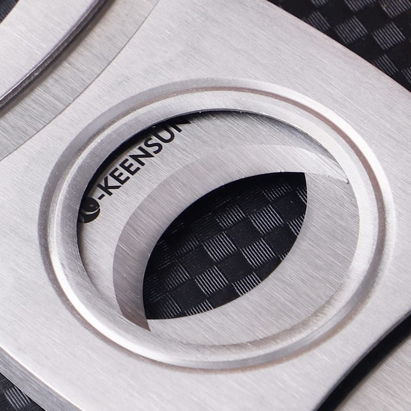 KEENSUN - Cigar Cutter, Stainless Steel Guillotine Double Blades and