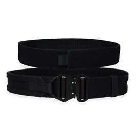 ULIONTAC Tactical Quick Release Buckle Style Double Layer Belt 2 Inch Outdoor Military Hunting Belt Molle System Inner Outer Belt for Cargo Pants Casual Pants Jeans Tactical Pants