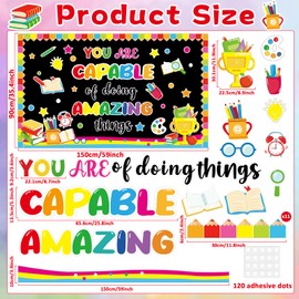 gisgfim Welcome Back to School Bulletin Board Decorations Set Colorful Classroom You are Capable of Amazing Things Paper Cutouts Motivational Bulletin Board Decor for Nursery Teachers Chalkboard Wall