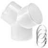 QWORK 3 Way Y Shape Duct Connector with 3 Hose