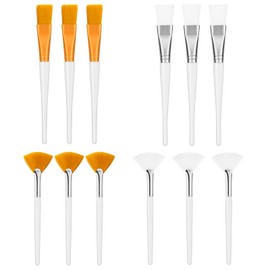 12pcs Fan Mask Brush Mask Brush Face Applicator Brush Acid Applicator Brush Makeup Tools Brush for Mud Mask Cream