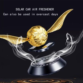 Kwak's Auto Lufterfrischer, Solar Auto Lufterfrischer mit schwingenden Flügeln für Auto Innenraum Autorotation Dekoration Zubehör (Gold)