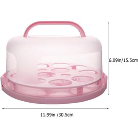 Soporte tartas soporte portátil para tartas de 10 pulgadas, o 9 magdalenas estándar caja viene con asa, contenedor para tartas porta tartas redondos de plástico (Blanco)