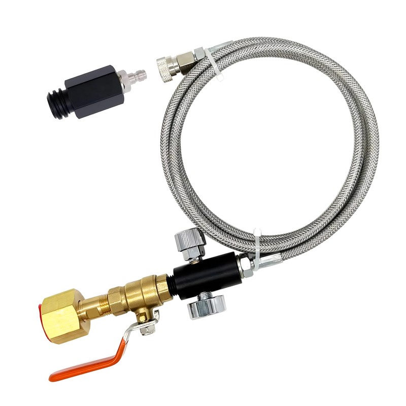 Soda Maker Adapter Hose Kit with Flow Control Ball Valve