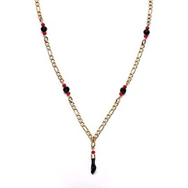 RC & J GENERAL 14kt GP Black Hand Evil Eye Lucky Charm & 24" Necklace - Azabache Mal De Ojo Dije y Cadena 24"