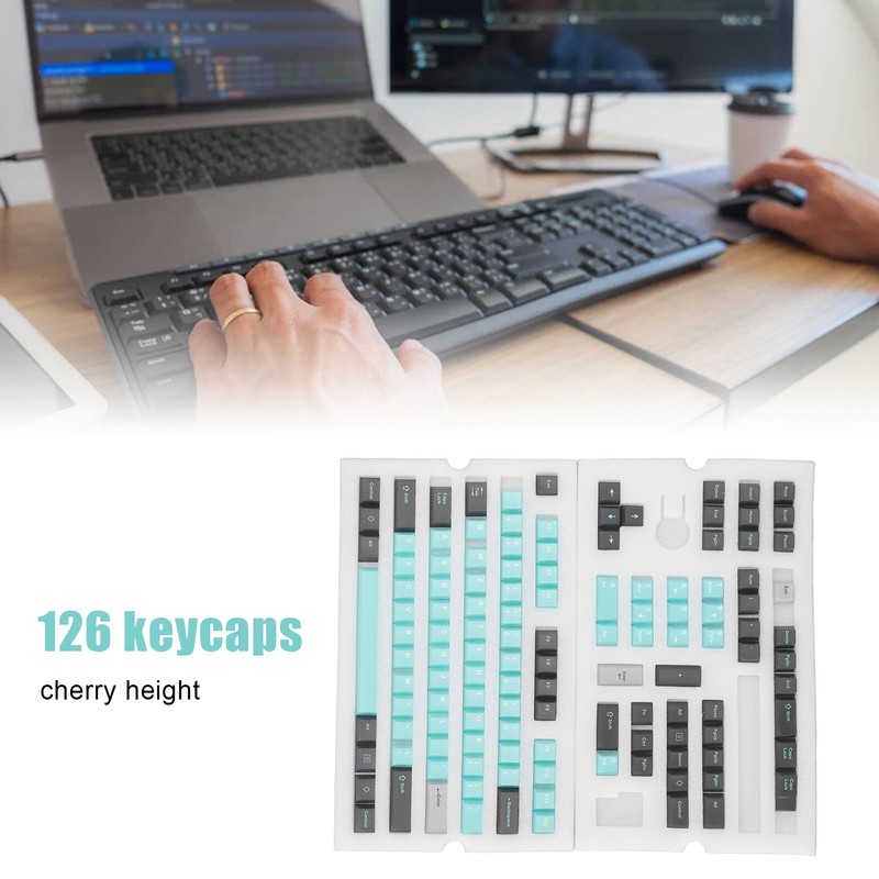 Mechanical Keyboard Keycap Universal 126 Keys English Cherry Height PBT