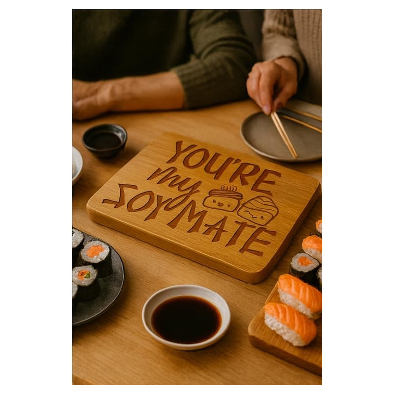 Sushi Kawaii Cute Designs Wooden Cutting Board, Kitchen Serving Board