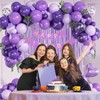 Purple Birthday Decorations for Women with Metallic Dark Pastel Purple