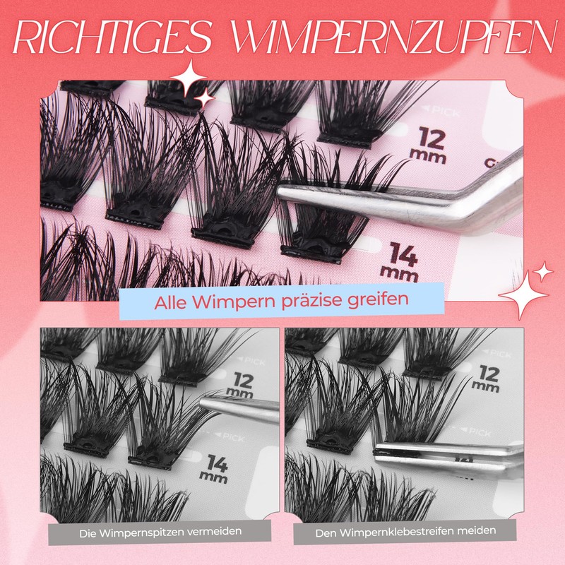 LASHVIEW Ciglia autoadesive, con pinzette per ciglia, senza colla, set