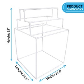 8 Bar Pyramid Towel Rack - Dry Wet Towels, Organize Fresh Towels, Poolside Towel Storage Organizer, (35.5" L x 35.5" W x 55" H), White