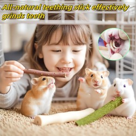 NSWXZDS Rabbit Chew Toys 285g/10.1oz Guinea Pig Molar Treats Bunny Snack Apple Stick Sweet Bamboo Timothy Hay Stick Alfalfa for Cleaning Teeth Hamster Rat Chinchilla Squirrels Food (About 70pcs)