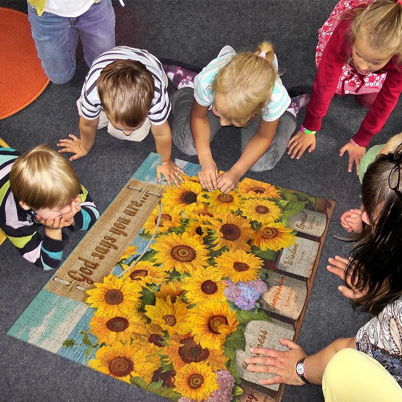 Sunflower Puzzles for Adults 1000 Pieces, Christian Religious Bible Floral