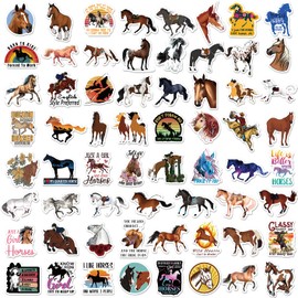 Girasore 110 Pieces Horse Stickers, Horse Riding Stickers Pack for Water Bottle, Laptop, Car, Luggage, Vinyl Waterproof Aesthetic Stickers for Kids Adults
