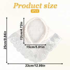 2 Pcs Hair Scarf Headband for Women, Lace Head Kerchief Non-Slip Hairs Soft Head Coverings Boho Triangle Bandana Turban Women Hair Accessories for Styling Pink, Yellow