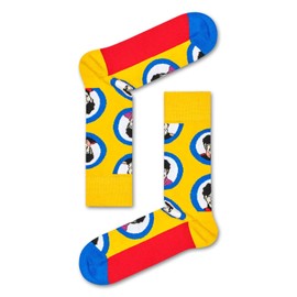 Happy Socks Men and Women Beatles 50th Anniversary Faces Cotton Socks Pack of 1 Yellow 4-7