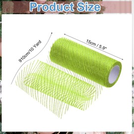sourcing map Glitters Mesh Ribbon, 6" x 10 Yards Sheer Glitters Yarn Ribbon Nylon Decorative Metallic Foil Wave Mesh Ribbon Rolls for Christmas Trees, Wreaths, Garlands(Light Green)