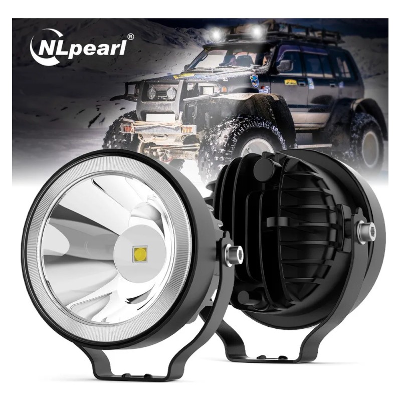 Par 4''faros Auxiliares Redondos Led Niebla Jeep Wrangler .