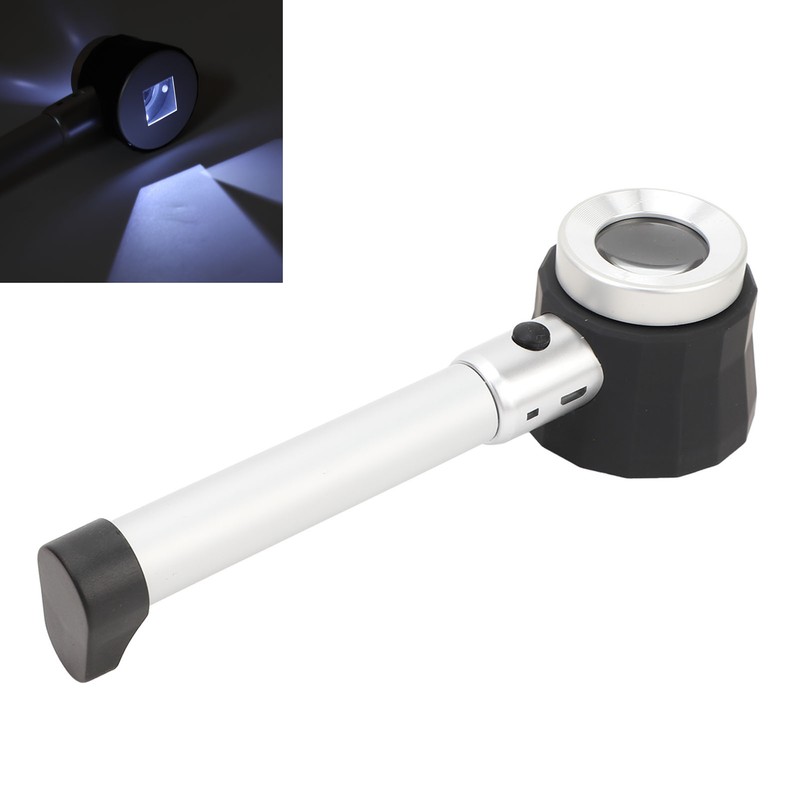 Handheld 45X Magnifier Loupe Optical Glass Magnifying Glass LED Magnifier