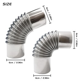 Elbow Stove Pipe Set 45 Degree and 90 Degree Stove Pipe 2.36 Inch Tent Stove Chimney Elbow Chimney Pipe for Exhaust (45+90 degree elbow pipe)