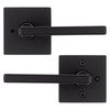 Kwikset Halifax Matte Black Bed and Bath Lever Right or