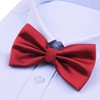 Alizeal Mens Solid Mini Squares Formal Banded Bow Ties (Wine