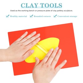 EXCEART 4pcs Clay Work Mat Plastic Nonstick Craft Board Sheets Placemat Desktop Protector for Crafts Sewing (Mixed Color)