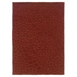 Linon Trio Floral Hand Tufted Polyester 5'x7' Rug in Cinnamon Red