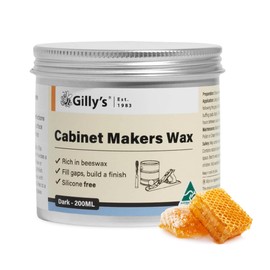 Gilly's Cabinet Makers Wax Clear 200ml | Firm Timber Wax for Filling Imperfections, Restoring and Protecting Oak, Jarrah & More | Step 2 in 3-Step Waxing Process