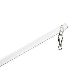 36 Inch Curtain Pull Rod and Opener - Universal Drapery Wands for Grommet Curtains and Acrylic Drapery Curtain Pull Wand with Stainless Steel Snap Hook (Clear)