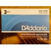 D'Addario Light Gauge Acoustic Guitar Phosphor Bronze EJ116-3D 3 sets