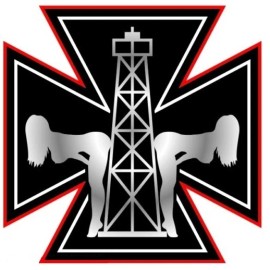 BIKERSTUFFUS OILFIELD IRON CROSS HARD HAT STICKER BUMPER STICKER LAPTOP STICKER TOOLBOX